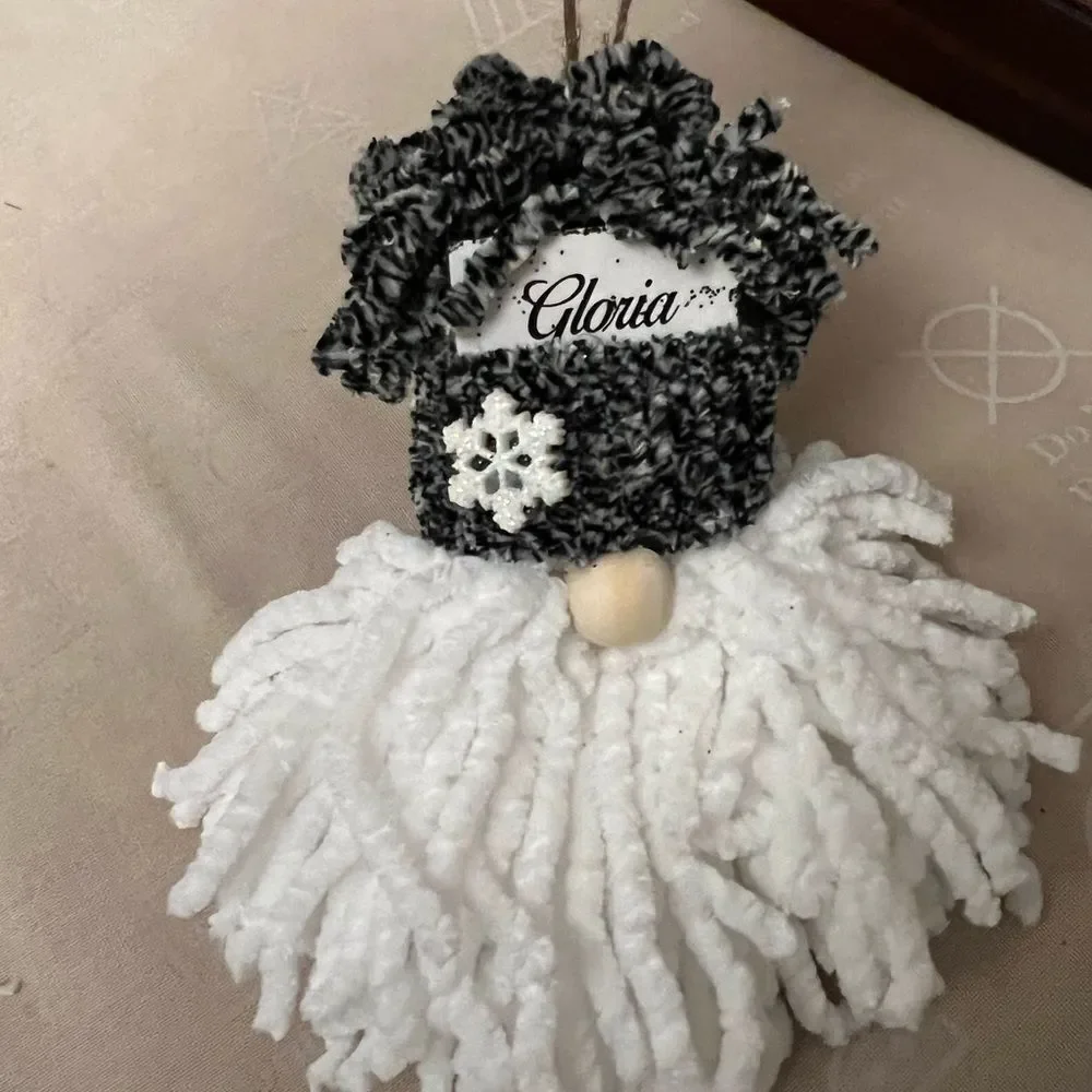 Handmade Yarn Gnome Ornament